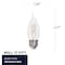 Bulbrite LED Filament, 5 Watt Dimmable CA10 Light Bulb, Clear Glass Finish, E26 Base, 3000K, 500 Lumens, 4PK 862084 - alternate 5