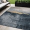 Homeroots 5' X 8' Blue Gray And Gold Abstract Washable Indoor Outdoor Area Rug 602994 - alternate 1