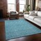 Homeroots 9' X 12' Teal Blue And Navy Blue Geometric Washable Indoor Outdoor Area Rug 613594 - alternate 6
