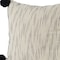 Homeroots 18" Cream And Black Abstract Wool Blend Throw Pillow Cover with Pompoms 608280 - alternate 2