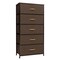 Homeroots 23" Brown Steel and Fabric Five Drawer Chest 484708 - alternate 1