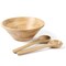 Martha Stewart Coban 3 Piece Rubber Wood Salad Bowl and Servers Set in Light Brown 138267.03R - alternate 5