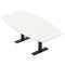 Skutchi Designs 7ft Conference Table With Power Unit | 6 Person Modular Boat Meeting Table | Harmony Series HAR-BOT-48X84-T.BK-W960-NA - alternate 1