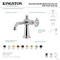 Kingston Brass One-Handle Single-Hole Bathroom Faucet with Knurled Handle and Push Pop-Up Drain, Brushed Nickel KS3548RKZ - alternate 3