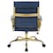 Leisuremod Benmar Leather Office Chair with Gold Frame, Navy Blue BOG19BUL - alternate 6
