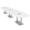 Skutchi Designs Arc Boat Conference Table, 45 in W, 216 in L, White HAR-ABOT-48X216-DOU-W960-ESIL - alternate 1