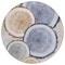 Homeroots 8' Round Beige Blue and Gold Round Faux Bois Washable Non Skid Indoor Outdoor Area Rug 564397 - alternate 5
