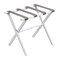 Homeroots Hotel White Finish Wood Folding Luggage Rack With Gray Straps 383077 - alternate 1