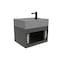 Castello Usa Nile 24-inch Black Vanity Set with Gray Top and Black Handles CB-MC-24BLK-BL-2053-GR - alternate 3