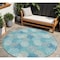 Homeroots 8' Teal Blue Gray And Ivory Round Polka Dot Washable Indoor Outdoor Area Rug 594288 - alternate 1