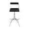 Homeroots Set of Two Black and Silver Faux Leather and Metal Low Back Adjustable Height Bar Chairs, 2PK 555023 - alternate 4