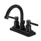 Kingston Brass Double-Handle 4" Centerset Bathroom Faucet with Brass Pop-Up, Matte Black KS8660DL - alternate 1