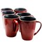 Elama Harland 14 Ounce 6 Piece Luxe and Large Stoneware Dinner Mugs in Red EL-HARLAND-6PC-CUPS - alternate 3