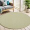 Homeroots 5' Ivory And Green Round Geometric Indoor Outdoor Area Rug 552430 - alternate 5
