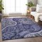 Homeroots 3' X 5' Navy Blue Gray And Green Floral Medallion Washable Indoor Outdoor Area Rug 603179 - alternate 5