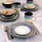 Gibson Elite Rings of Saturn 16 Piece Reactive Glaze Stoneware Dinnerware Set in Grey 127325.16R - alternate 5