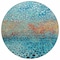 Homeroots 8' Blue Terra Cotta And Black Round Abstract Washable Indoor Outdoor Area Rug 603085 - alternate 6