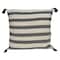 Homeroots 24" Beige and Black Striped Cotton Throw Pillow With Tassels 529188 - alternate 2
