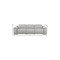 Homeroots 107" Light Gray Italian Leather Reclining Metal USB Sofa 720289 - alternate 4