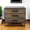 Homeroots 20in Brown and Black Distressed Accent Cabinet With Three Drawers 391997 - alternate 3