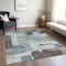 Homeroots 5' X 8' Teal Blue Gray And Charcoal Abstract Washable Indoor Outdoor Area Rug 604385 - alternate 4