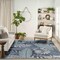 Homeroots 8' X 10' Navy Blue Sky Blue And Ivory Palm Leaf Indoor Outdoor Area Rug 550243 - alternate 7