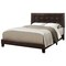 Homeroots Dark Brown Solid Wood Queen Tufted Upholstered Linen Bed Frame with Nailhead Trim 333291 - alternate 3