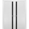 Sartodoors Solid French Double Doors, Planum 0040 White Silk with Black Glass, Wood Solid Panel Frame Trims, C PLANUM0040DD-WS-8496 - alternate 4