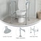 Flash Furniture HERCULES Adjust. Toilet Safety Rail w/Silver Steel Frame, Gray Padded Handles and Suction Cup Feet DC-HY6462-SLVGRY-GG - alternate 5