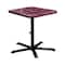 Leisure Craft 36" Square Perforated Pedestal Table, Portable, 40"H, Burgundy SQ36TAB40-BURGUNDY - alternate 1