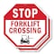 Signmission Stop Forklift Crossing, 10 inch X 10 inch, Aluminum Metal Signs, 2PK OC-A-2PACK-10-55 - alternate 1