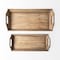 Homeroots Set Of 2 Natural Brown Wood With Grains And Knots Highlight Trays 376054 - alternate 2