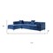 Homeroots Navy Blue Velvet Rectangular Sofa and Chaise Sectional And Toss Pillows 630403 - alternate 7