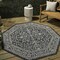 Jonathan Y Palazzo Vine and Border Textured Weave Black/Gray 8 ft Octagon Indoor/Outdoor Area Rug SMB103C-8TGN - alternate 1