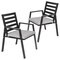 Leisuremod Chelsea Modern Patio Dining Armchair in Aluminum with Removable Cushions, Light Grey, 2PK CC20BL-LGR2 - alternate 1