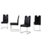 Homeroots Set of Four Black and Silver Faux Leather and Metal Dining Side Chairs, 4PK 719656 - alternate 4