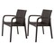 Homeroots Set of Four 24" Brown Faux Rattan Heavy Duty Plastic Outdoor Stacking Arm Chairs 565192 - alternate 6