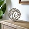 Homeroots 7" Antiqued Gold Rustic Tree Branch Aluminum Orb Tabletop Sculpture 392471 - alternate 3