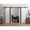 Sartodoors Double Barn Door 36 x 80 inches, Planum 0444 White Silk with Black Inserts and Frosted Glass, 13FT PLANUM0444DB-B-WS-36 - alternate 1