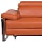 Homeroots 90in Orange and Black Italian Leather Power Reclining Loveseat With Storage 720563 - alternate 4
