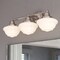 Vaxcel Eastgate 3-Light Satin Nickel Vanity Light with Frosted Opal Schoolhouse Globe Glass W0565 - alternate 6