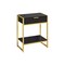 Homeroots 24" Gold And Dark Brown Wood And Metal End Table With Drawer And Shelf 333232 - alternate 1
