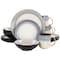 Gibson Elite Rings of Saturn 16 Piece Reactive Glaze Stoneware Dinnerware Set in Grey 127325.16R - alternate 1