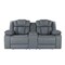 Homeroots 75" Light Gray Faux Leather Power Reclining Loveseat With Storage 561563 - alternate 7