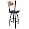Holland Bar Stool Co 30" Blk Wrinkle Penn State Swivel Bar Stool, Ladder Back L03825BWMedMplAPittsbBlkVinyl - alternate 4