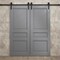 Sartodoors Modern Double Barn Door 64 x 84 inches, Ego 5012 Painted Grey Oak, 13FT Rail Track Set, Solid Pan EGO5012DB-SEK-6484 - alternate 3