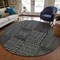 Homeroots 8' Black And Ivory Round Geometric Washable Indoor Outdoor Area Rug 596904 - alternate 4