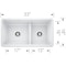 Blanco Precis SILGRANIT 33in 60/40 Reversible Double Bowl Undermount Kitchen Sink with Low Divide - White 442524 - alternate 2