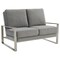 Leisuremod Jefferson Contemporary Velvet Loveseat with Silver Frame, Light Grey JAS53LGR - alternate 1