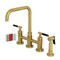 Kingston Brass Bridge Kitchen Faucet with Brass Sprayer, Brushed Brass KS8287CKLBS - alternate 1